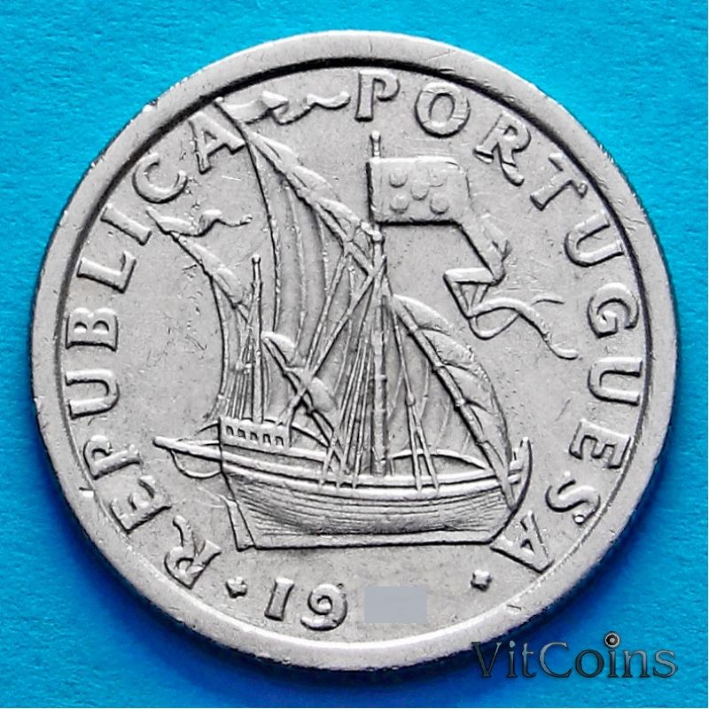 Монета Португалия 5 эскудо 1966 год.