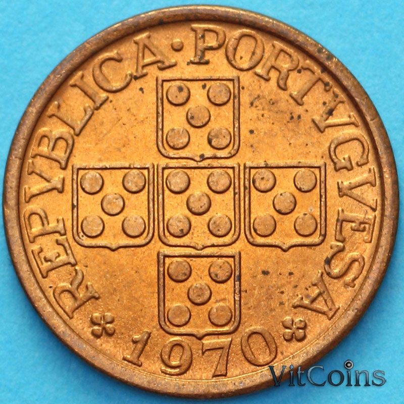 Монета Португалия 20 сентаво 1970 год.