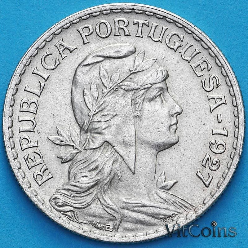 Монета Португалия 1 эскудо 1927 год