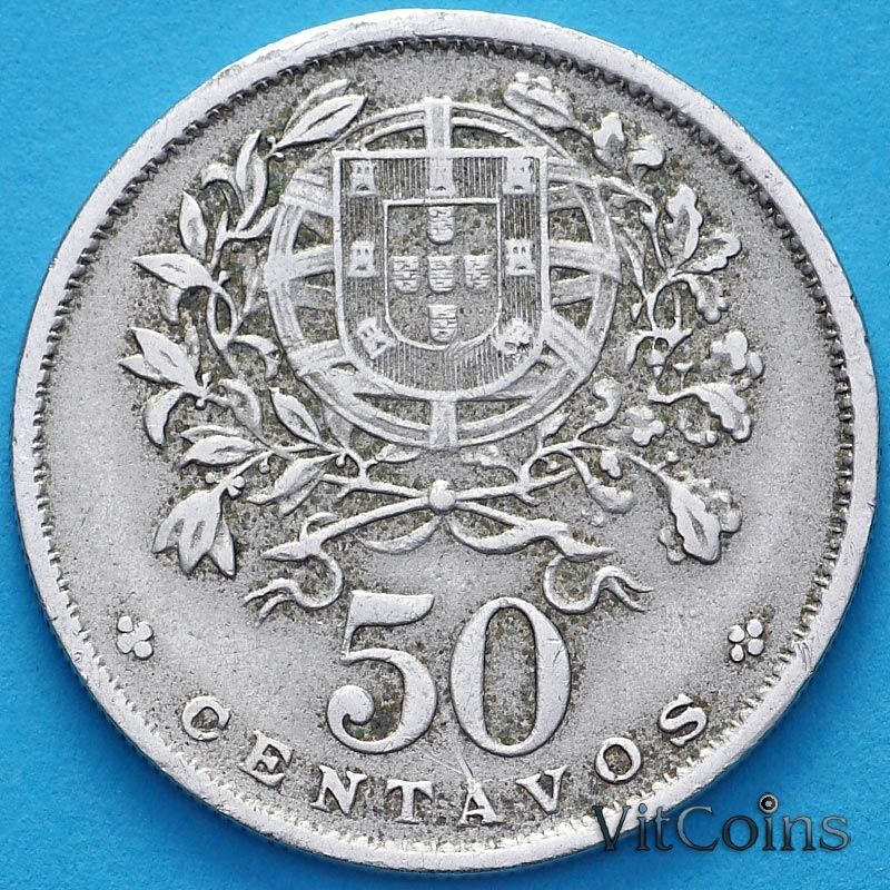 Монета Португалия 50 сентаво 1930 год.