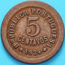 Португалия 5 сентаво 1924 год.