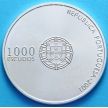 Монета Португалии 1000 эскудо 2001 год. УЕФА 2004. Серебро