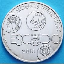 Португалия 10 евро 2010 г. История эскудо. Серебро