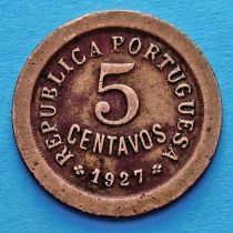Португалия 5 сентаво 1927 год.