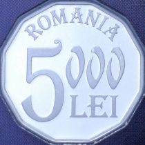 Румыния 5000 лей 2004 год. Пруф