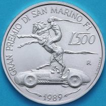 Сан Марино 500 лир 1989 год. Гран-при Сан-Марино. Серебро.
