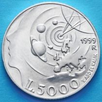 Сан Марино 5000 лир 1999 год. Космос. Серебро.