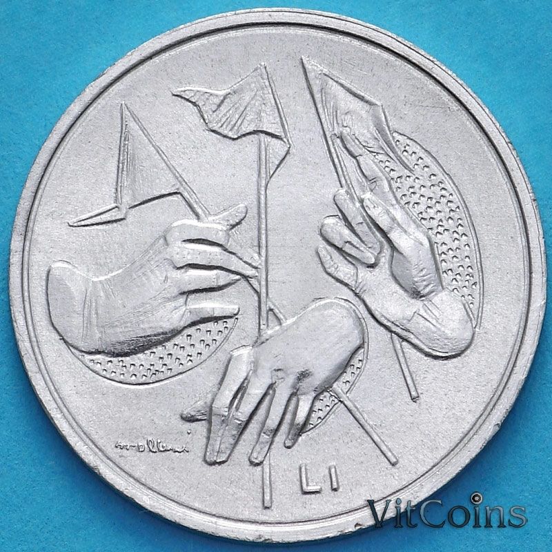 Монета Сан Марино 1 лира 1976 год. Республика.