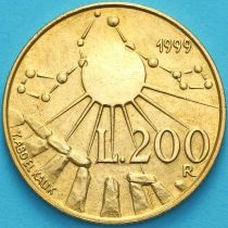 Сан Марино 200 лир 1999 год. Солнце и созвездия над Стоунхенджем.