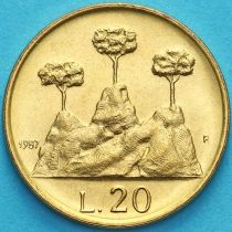 Сан Марино 20 лир 1987 год. 15 лет возобновлению чеканке монет