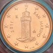Монета Сан Марино 1 евроцент 2011 год. BU