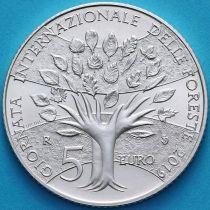 Сан Марино 5 евро 2019 год. Международный день леса. Серебро