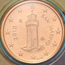 Сан Марино 1 евроцент 2010 год. BU