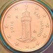 Монета Сан Марино 1 евроцент 2016 год.  BU