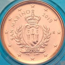 Сан Марино 1 евроцент 2019 год. BU