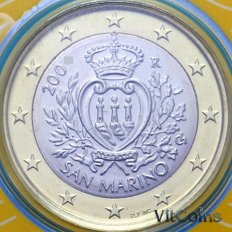 Монета Сан Марино 1 евро 2008 год.  BU