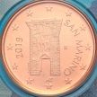Монета Сан Марино 2 евроцента 2019 год. BU