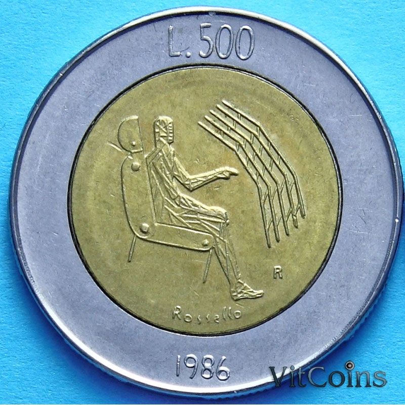 Монета Сан Марино 500 лир 1986 год. Революция технологии. XF