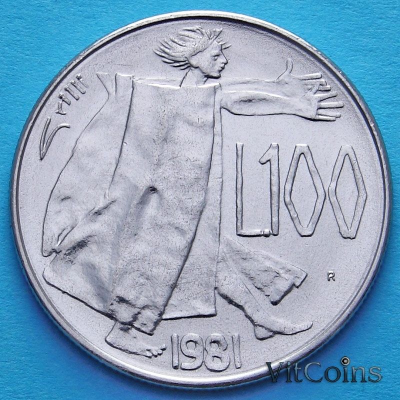 Монета Сан Марино 100 лир 1981 год. Мир.