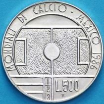 Сан Марино 500 лир 1986 год. Чемпионат мира по футболу 1986. Серебро.