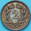 Монета Швейцария 2 раппена 1909 год. 
