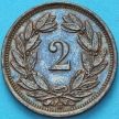 Монета Швейцария 2 раппена 1932 год. 