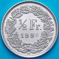 Швейцария 1/2 франка 1992 год.