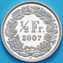 Швейцария 1/2 франка 2007 год. BU