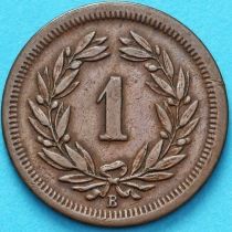 Швейцария 1 раппен 1875 год. №1