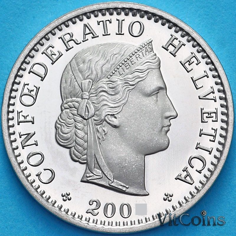 Монета Швейцария 20 раппен 2007 год. BU