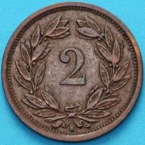 Швейцария 2 раппена 1883 год. 