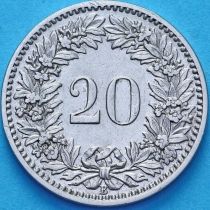 Швейцария 20 раппен 1908 год.
