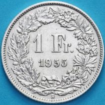 Швейцария 1 франк 1955 год. Серебро.