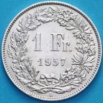Швейцария 1 франк 1957 год. Серебро.