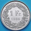 Монета Швейцария 1 франк 1986 год.