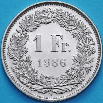 Швейцария 1 франк 1986 год.