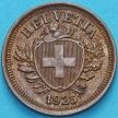 Монета Швейцария 1 раппен 1925 год.