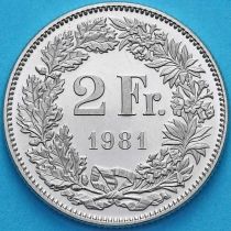 Швейцария 2 франка 1981 год.