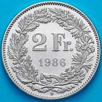 Швейцария 2 франка 1986 год.