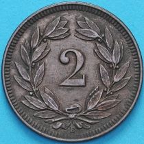 Швейцария 2 раппена 1913 год. 
