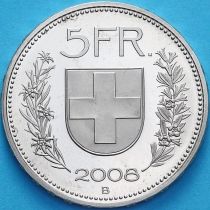 Швейцария 5 франков 2008 год.  Вильгельм Телль. BU