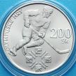 Монета Словакии 200 крон 1994 год. Олимпиада. Хоккей. Серебро.