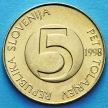 Монета Словении 5 толаров 1998-2000 год. Альпийский козел.