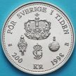 Монета Швеция 200 крон 1998 год. 25 лет правления. Серебро