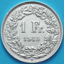 Швейцария 1 франк 1945 год. Серебро.