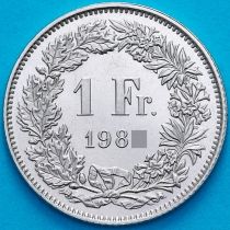 Швейцария 1 франк 1982 год.
