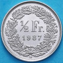 Швейцария 1/2 франка 1987 год.