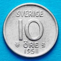 Швеция 10 эре 1959 год. Серебро.