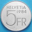 Монета Швейцарии 5 франков 1984 год. Огюст Пикар.