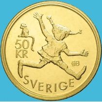 Швеция 50 крон 2002 год. Астрид Линдгрен. Пеппи Длинныйчулок